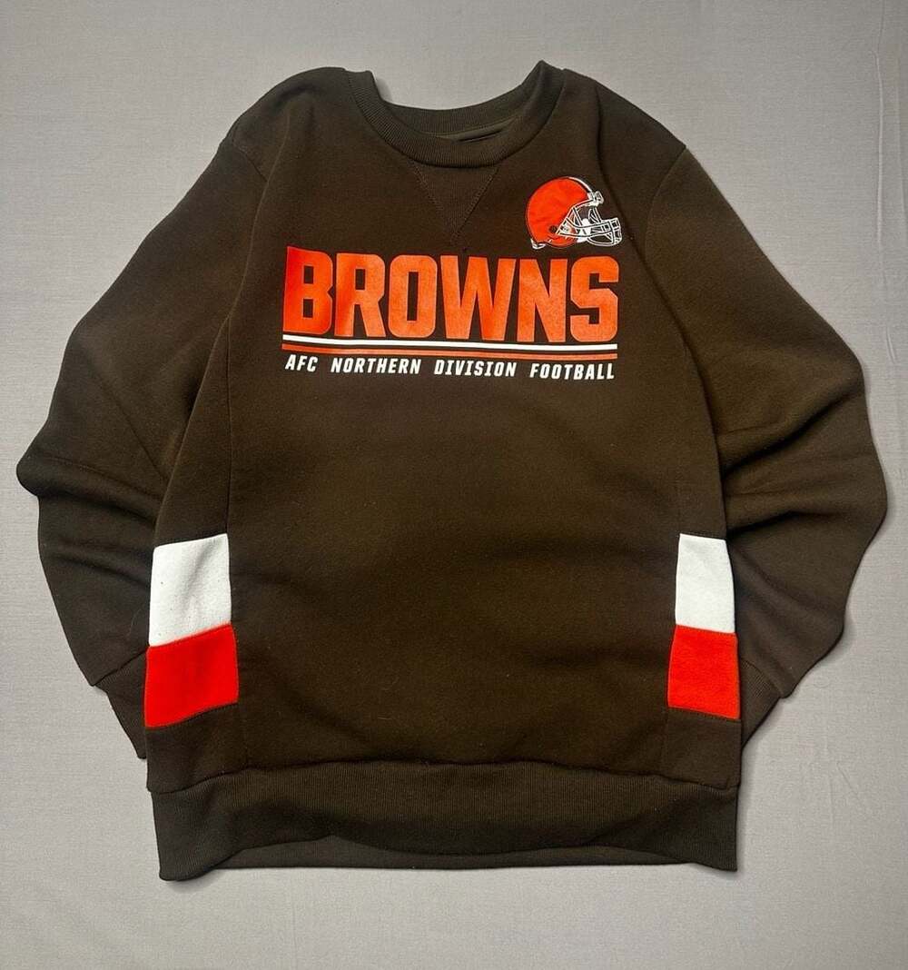 NFL Team Apparel Cleveland Browns Brown Crewneck Sweatshirt Medium